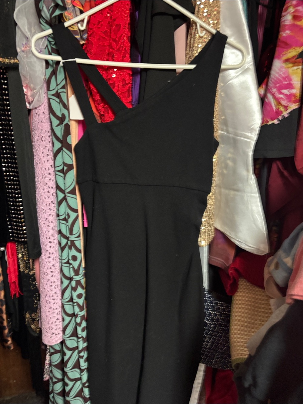 Diane Von Furstenberg Black Asymmetric One-Shoulder Dress